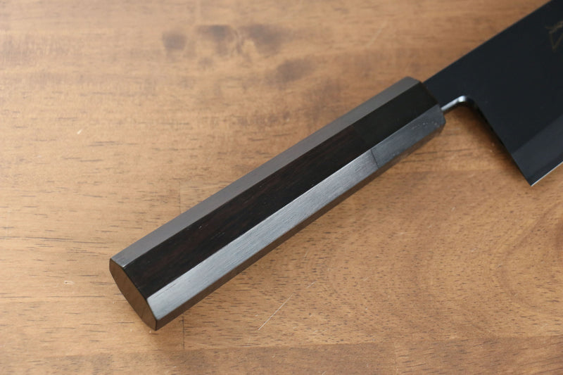 Jikko Ginza White Steel Black dyeing Kiritsuke Deba  180mm Ebony Wood Handle - Japannywholesale