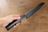 Jikko Ginza White Steel Black dyeing Kiritsuke Deba  180mm Ebony Wood Handle - Japannywholesale