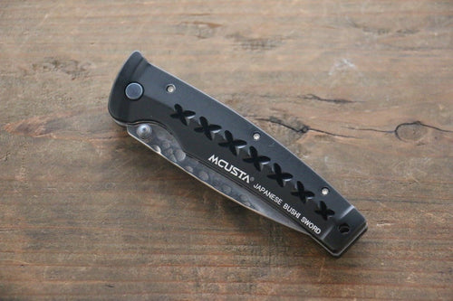 MCUSTA Fusion Stainless Steel Damascus Pocket Knife 85mm Aluminium (Black) Handle - Japannywholesale
