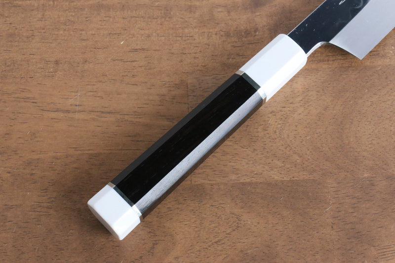 Sakai Takayuki Kageuchi Water Quenching Honyaki White Steel No.2 Mirrored Finish Sakimaru Yanagiba  300mm Ebony with Double Water Buffalo Ring Handle with Sheath - Japannywholesale