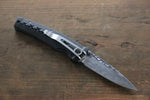 MCUSTA Fusion Stainless Steel Damascus Pocket Knife 85mm Aluminium (Black) Handle - Japannywholesale