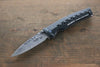 MCUSTA Fusion Stainless Steel Damascus Pocket Knife 85mm Aluminium (Black) Handle - Japannywholesale