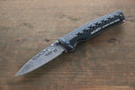 MCUSTA Fusion Stainless Steel Damascus Pocket Knife 85mm Aluminium (Black) Handle - Japannywholesale