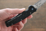 MCUSTA Fusion Stainless Steel Damascus Pocket Knife 85mm Aluminium (Black) Handle - Japannywholesale