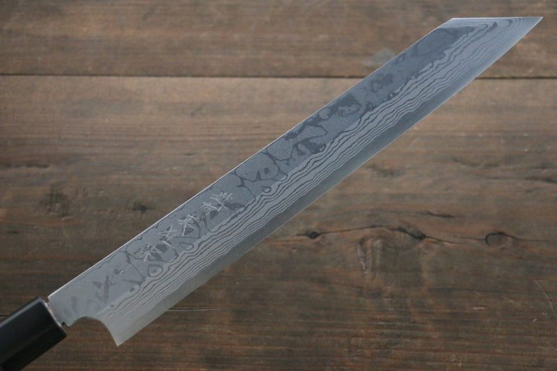 Hideo Kitaoka Blue Steel No.2 Damascus Kiritsuke Yanagiba  270mm Shitan Handle - Japannywholesale