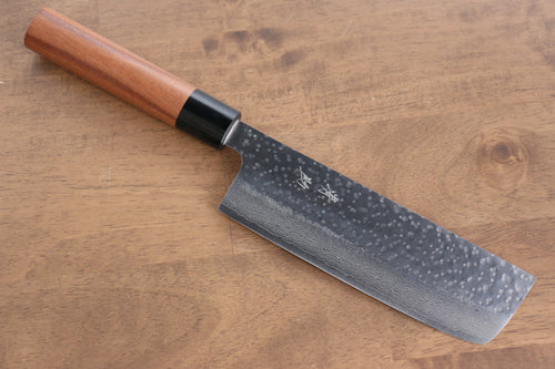 Seisuke VG10 Hammered(Maru) Nakiri  170mm Morado Handle - Japannywholesale