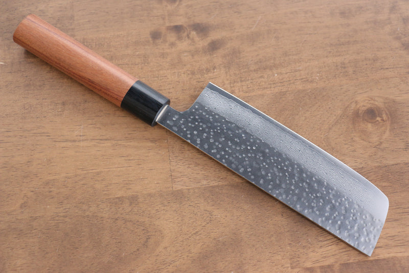 Seisuke VG10 Hammered(Maru) Nakiri  170mm Morado Handle - Japannywholesale