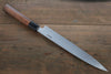 Hideo Kitaoka Blue Steel No.2 Damascus Yanagiba  240mm Shitan Handle - Japannywholesale