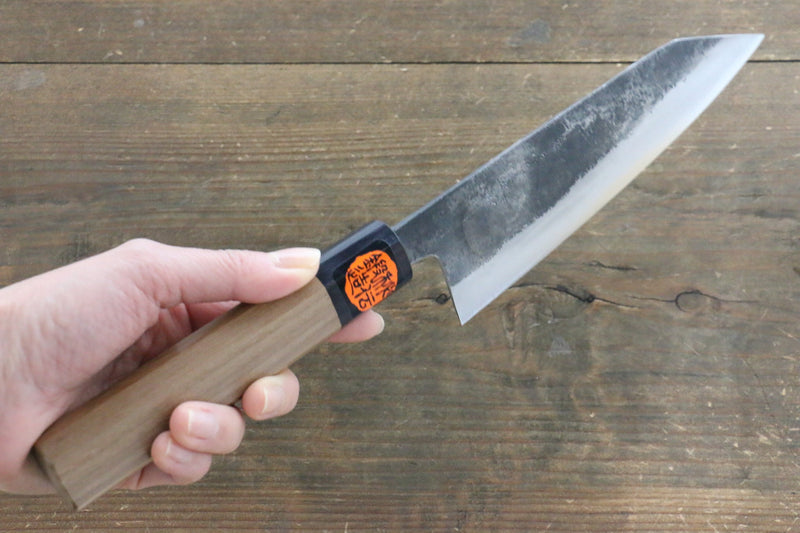 Shigeki Tanaka Blue Steel No.2 TEKKA Kurouchi Santoku Japanese Chef Knife 165mm - Japannywholesale