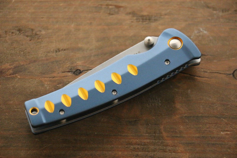 MCUSTA Katana VG10 Pocket Knife 80mm Aluminium (Blue/Orange) Handle - Japannywholesale