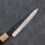 Seisuke Shitan Blue Super Hammered Kurouchi Petty-Utility  135mm Shitan Handle - Japannywholesale