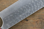 Yoshimi Kato Silver Steel No.3 Hammered Nakiri Japanese Chef Knife 165mm with Red Honduras Handle - Japannywholesale