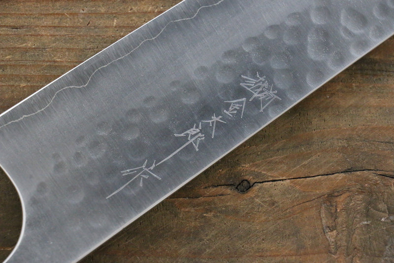 Yoshimi Kato Silver Steel No.3 Hammered Gyuto Japanese Chef Knife 240mm with Red Honduras Handle - Japannywholesale