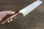 Yoshimi Kato Silver Steel No.3 Hammered Bunka Japanese Chef Knife 165mm with Red Honduras Handle - Japannywholesale