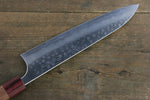 Yoshimi Kato Silver Steel No.3 Hammered Gyuto Japanese Chef Knife 210mm with Red Honduras Handle - Japannywholesale