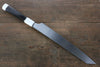 Sakai Takayuki Ginryu Honyaki Swedish Steel Mirrored Finish Kengata Yanagiba  270mm Ebony Wood Handle with Sheath - Japannywholesale