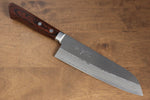 Kunihira Sairyu VG10 Migaki Finished Damascus Santoku  170mm Mahogany Handle - Japannywholesale