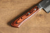 Kunihira Sairyu VG10 Migaki Finished Damascus Santoku  170mm Mahogany Handle - Japannywholesale