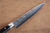 Seisuke AUS10 45 Layer Mirrored Finish Damascus Petty-Utility  135mm Black Pakka wood Handle - Japannywholesale