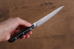 Seisuke AUS10 45 Layer Mirrored Finish Damascus Petty-Utility  135mm Black Pakka wood Handle - Japannywholesale