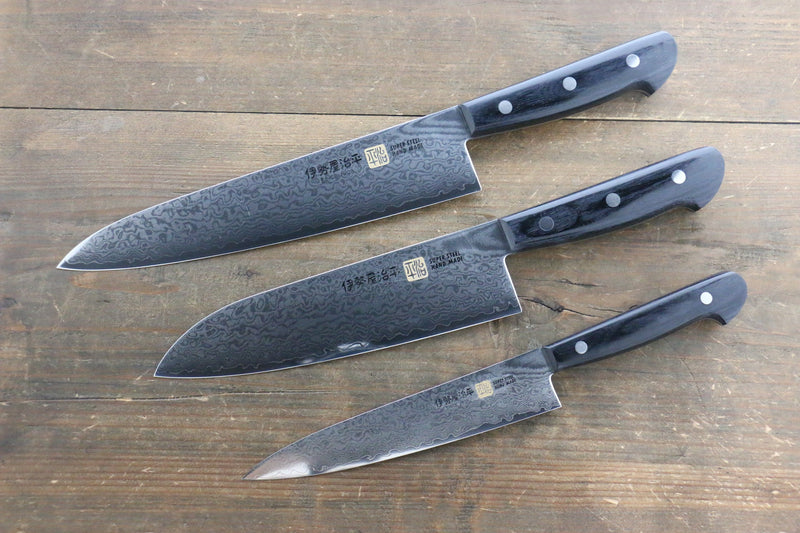 Iseya VG10 G-Series 33 Layer Damascus Japanese Chef's Petty 150mm, Santoku 180mm& Gyuto 210mm Set - Japannywholesale