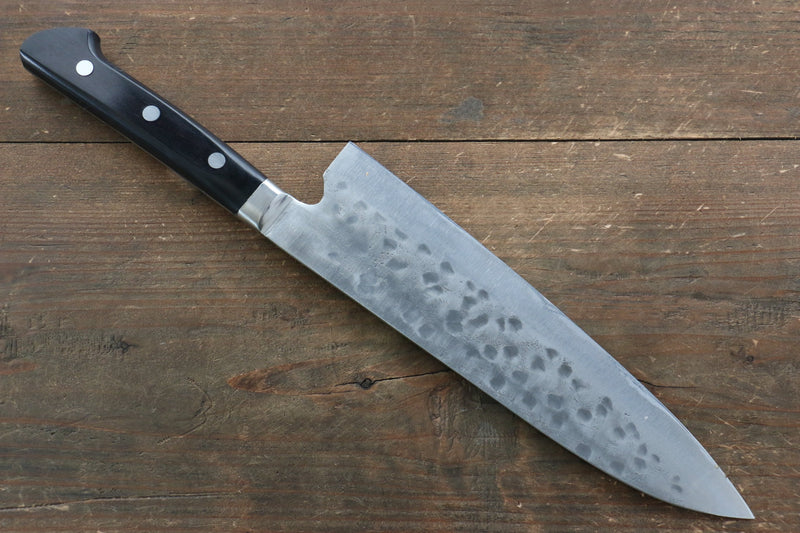 Fujiwara Teruyasu Fujiwara Teruyasu Maboroshi White Steel No.1 Nashiji Hammered Gyuto  210mm with Black Pakka wood Handle - Japannywholesale