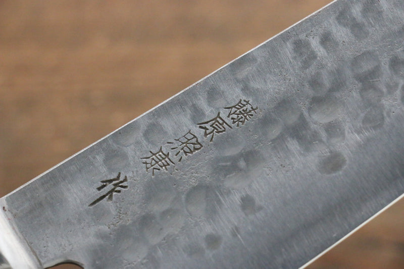 Fujiwara Teruyasu Fujiwara Teruyasu Maboroshi White Steel No.1 Nashiji Hammered Gyuto  210mm with Black Pakka wood Handle - Japannywholesale