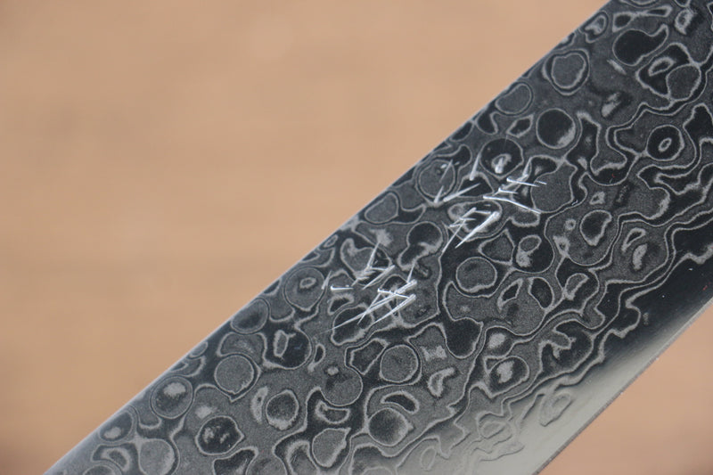 Seisuke AUS10 45 Layer Mirrored Finish Damascus Gyuto  210mm Black Pakka wood Handle - Japannywholesale