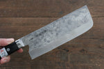 Fujiwara Teruyasu Fujiwara Teruyasu Maboroshi White Steel No.1 Nashiji Hammered Nakiri  165mm with Black Pakka wood Handle - Japannywholesale