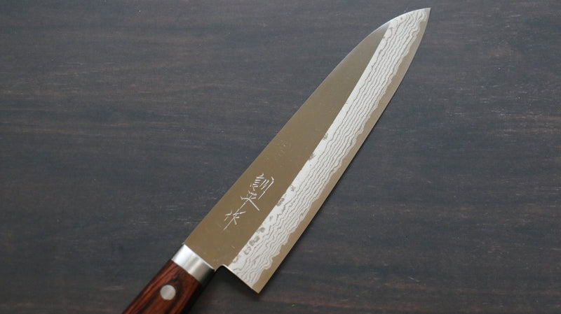 Kunihira Sairyu VG10 Migaki Finished Damascus Gyuto  180mm Mahogany Handle - Japannywholesale