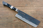 Fujiwara Teruyasu Fujiwara Teruyasu Denka Blue Super Black Finished Nakiri  165mm with Black Pakka wood Handle - Japannywholesale