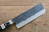 Fujiwara Teruyasu Fujiwara Teruyasu Denka Blue Super Black Finished Nakiri  165mm with Black Pakka wood Handle - Japannywholesale