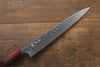 Yoshimi Kato Silver Steel No.3 Hammered Sujihiki Japanese Chef Knife 270mm with Red Honduras Handle - Japannywholesale