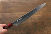 Yoshimi Kato Silver Steel No.3 Hammered Sujihiki Japanese Chef Knife 270mm with Red Honduras Handle - Japannywholesale