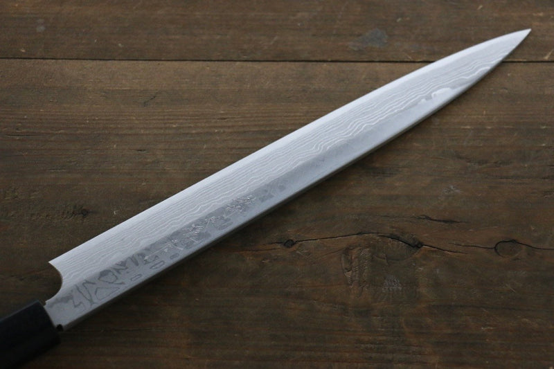 [Left Handed] Hideo Kitaoka White Steel No.2 Damascus Yanagiba Japanese Chef Knife 270mm - Japannywholesale