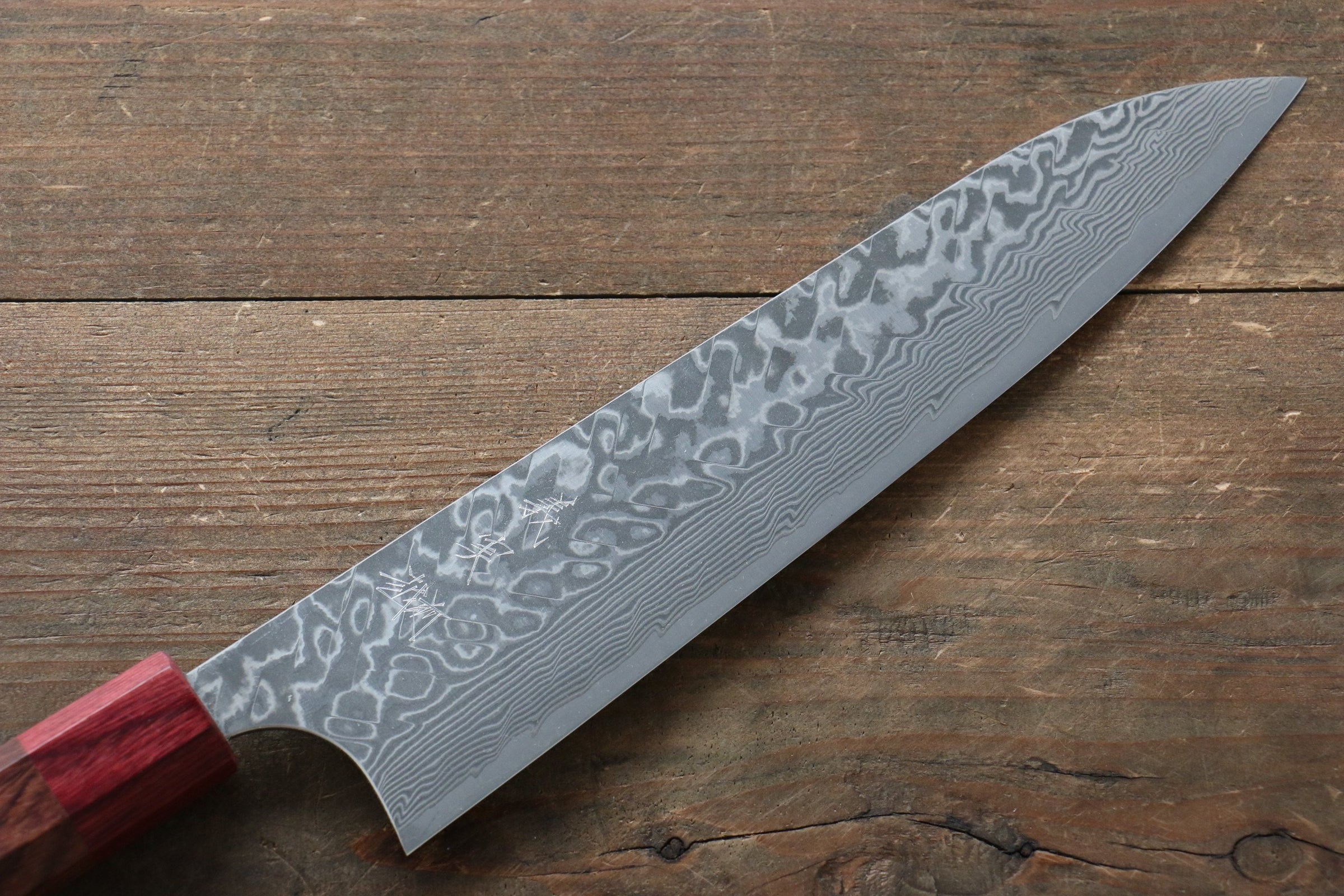 Yoshimi Kato R2 Black Damascus OL8N Japanese Chef's Gyuto Knife