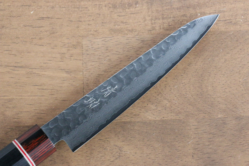 Seisuke VG10 Damascus Petty-Utility  150mm Black Pakka wood Handle - Japannywholesale