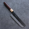 Seisuke Shitan Blue Super Hammered Kurouchi Nakiri  165mm Shitan Handle - Japannywholesale