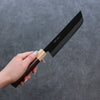 Seisuke Shitan Blue Super Hammered Kurouchi Nakiri  165mm Shitan Handle - Japannywholesale