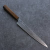 Seisuke Nami AUS10 Mirrored Finish Damascus Sujihiki  240mm Oak Handle - Japannywholesale