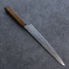 Seisuke Nami AUS10 Mirrored Finish Damascus Sujihiki  240mm Oak Handle - Japannywholesale