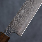 Seisuke Nami AUS10 Mirrored Finish Damascus Sujihiki  240mm Oak Handle - Japannywholesale