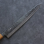 Seisuke Tsukikage AUS10 Migaki Finished Hammered Damascus Sujihiki  270mm Oak Handle - Japannywholesale