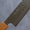 Seisuke Tsukikage AUS10 Migaki Finished Hammered Damascus Sujihiki  270mm Oak Handle - Japannywholesale