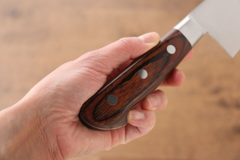 Iseya Molybdenum Santoku  180mm Mahogany Pakka wood Handle - Japannywholesale