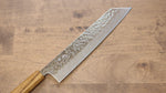 Seisuke Tsukikage AUS10 Migaki Finished Hammered Damascus Kiritsuke  240mm Oak Handle - Japannywholesale