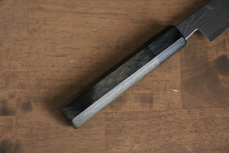 Kajin Cobalt Special Steel Damascus Petty-Utility  135mm Gray Pakka wood Handle - Japannywholesale