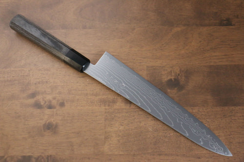 Kajin Cobalt Special Steel Damascus Gyuto  240mm Gray Pakka wood Handle - Japannywholesale