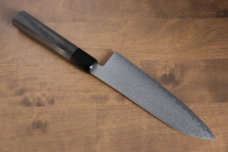 Seisuke VG10 Damascus Santoku  180mm Gray Pakka wood Handle - Japannywholesale