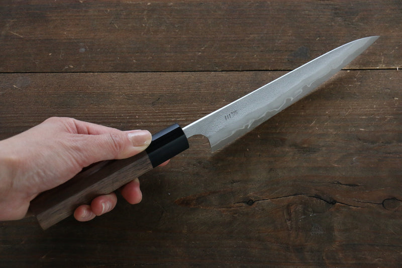 Nao Yamamoto Silver Steel No.3 Nashiji Petty-Utility  150mm Walnut Handle - Japannywholesale